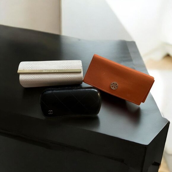 CHANEL JIMMY CHOO TORY BURCH Lot of 3 Sunglasses Cases - Picture 1 of 9